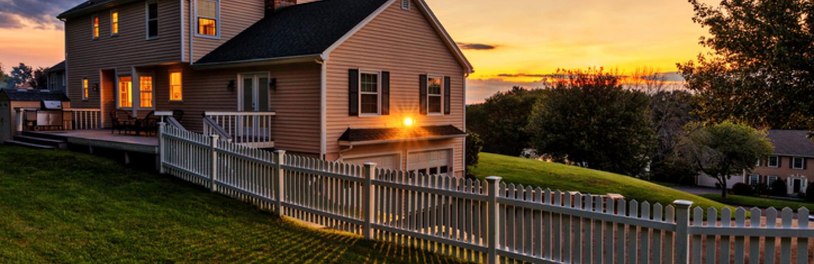 house with a sunset in texas